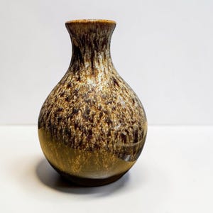Vintage Kernewek Bud Vase | Cornish Drip Glaze Honeycomb Pottery 1970s