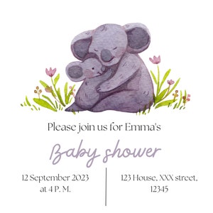 Koala Baby Shower Invitation