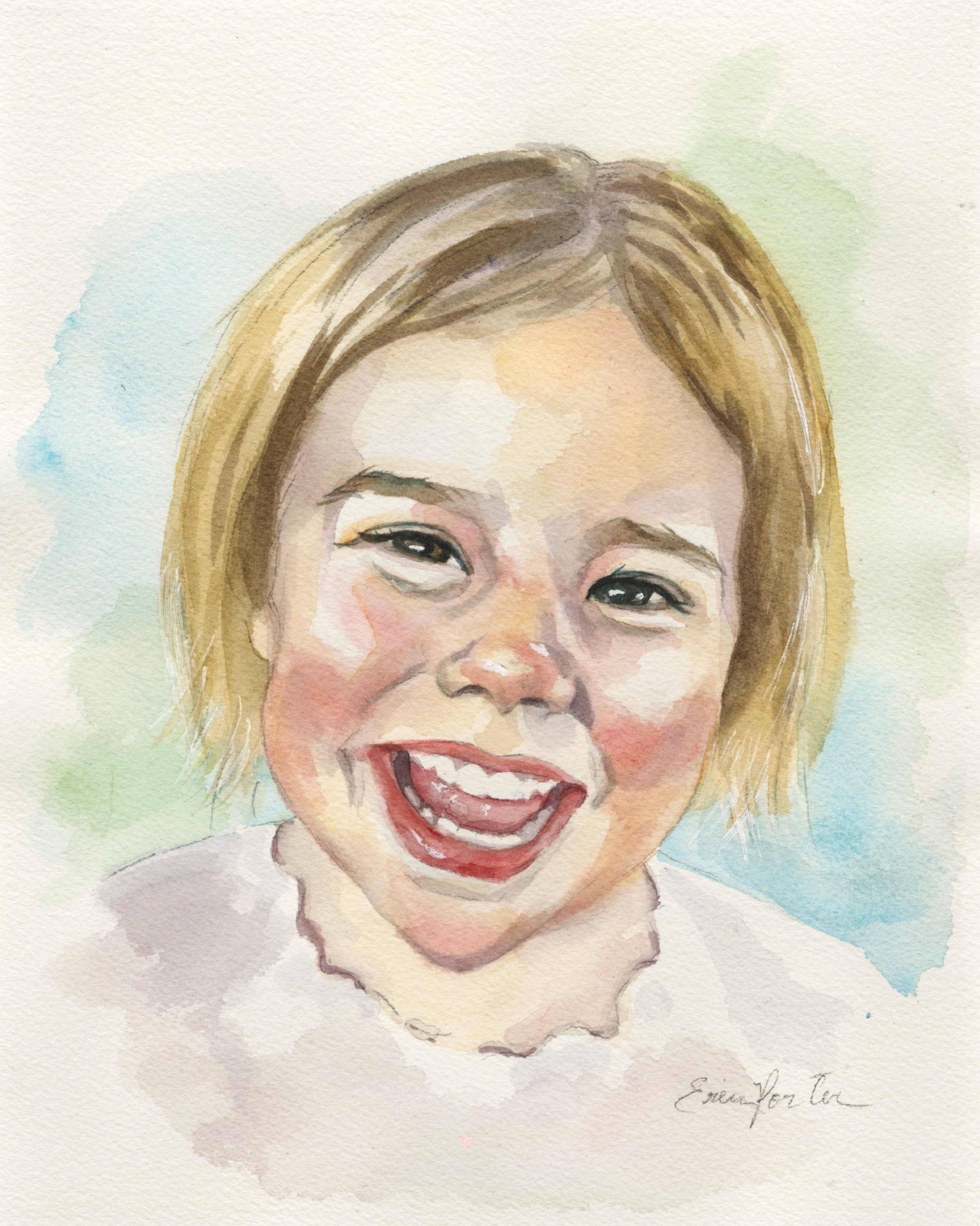 Custom watercolor child portrait,hand painted from photo,original watercolor painting,gift idea,kid portrait,baby portrait,real physical art