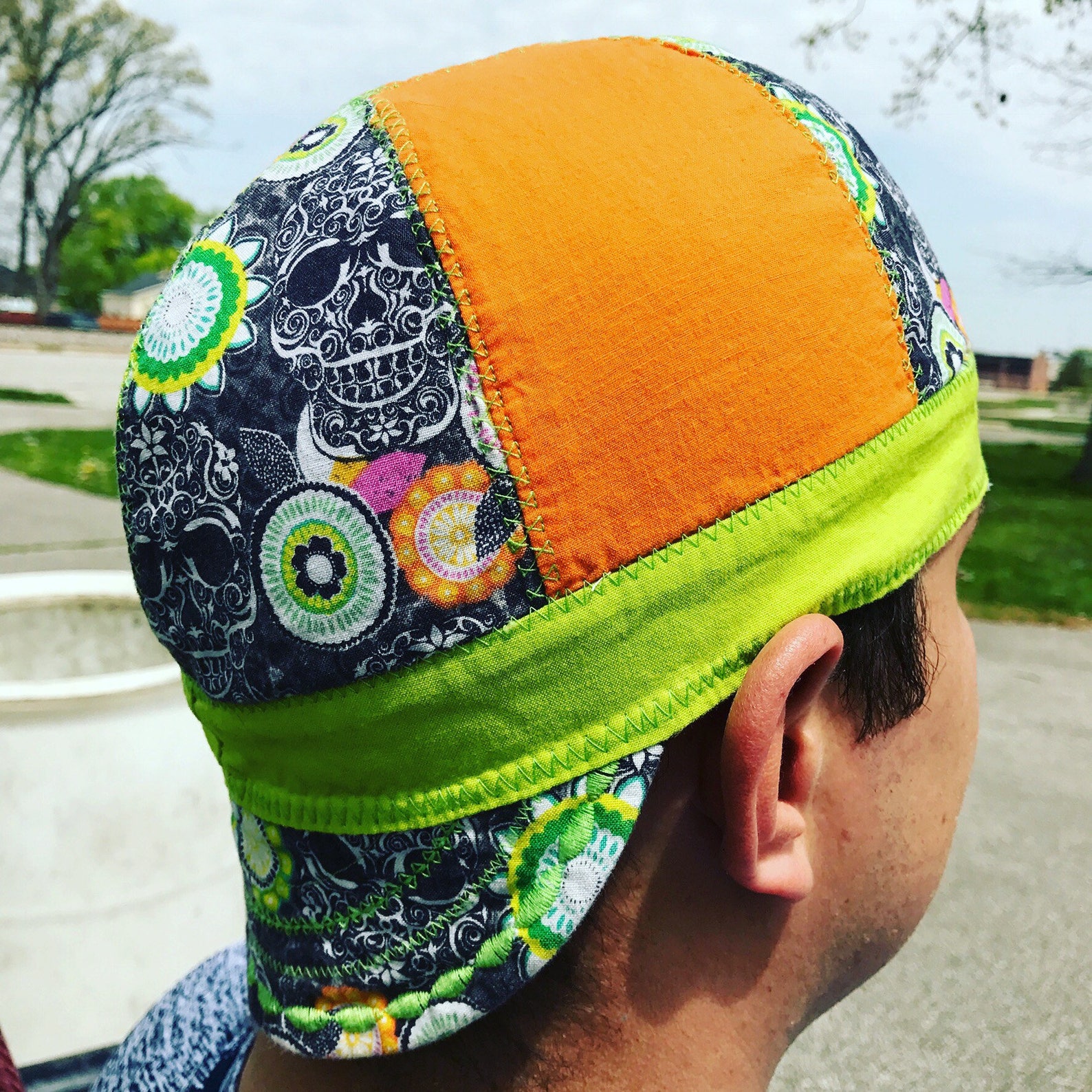 Skulls Neon Green Orange Welding Cap Awesome Welding Hats Etsy