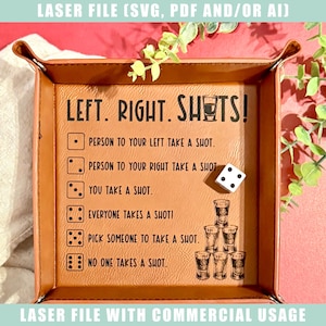 Trinkwürfel Spiel Digitale Datei, Lasergravurdatei für Kunstleder, Partyspiel für Erwachsene, Vatertagsgeschenk, Trinkspiel zum Vatertag