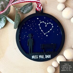 Pacote de ornamentos memoriais – Série Starry Night Heart (arquivos cortados a laser)