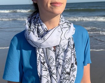 Aviation Scarf, Personalized Pilot Scarf Gift, Pilot Gifts for Women, Pilot Gifts for Female, Wearable Art for Pilots, Aviatrix Gift