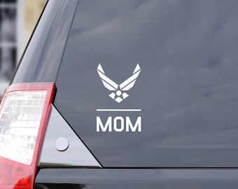 Air Force Mom Decal, usaf decal, Decal for Air Force mom, USAF mom gift, Air Force graduation gift, US Air Force mom decal for window