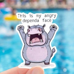 Dependa Hippo Sticker: Funny Military Spouse Gift