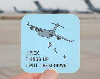 C-17 Globemaster Pilot Sticker: Funny Aviation Gift