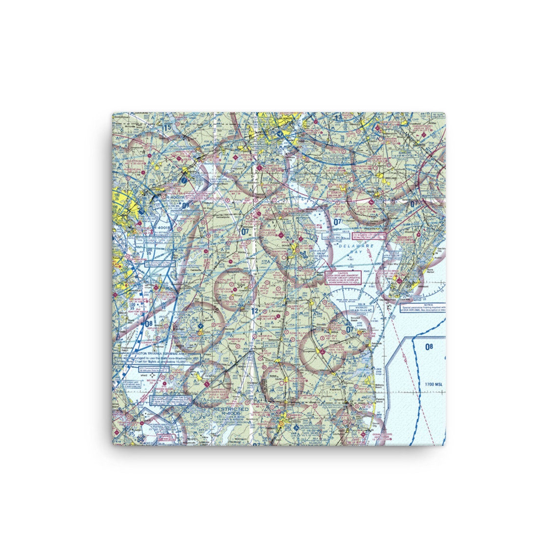 Custom Aviation Chart Canvas Print Pilot Flying Map Etsy