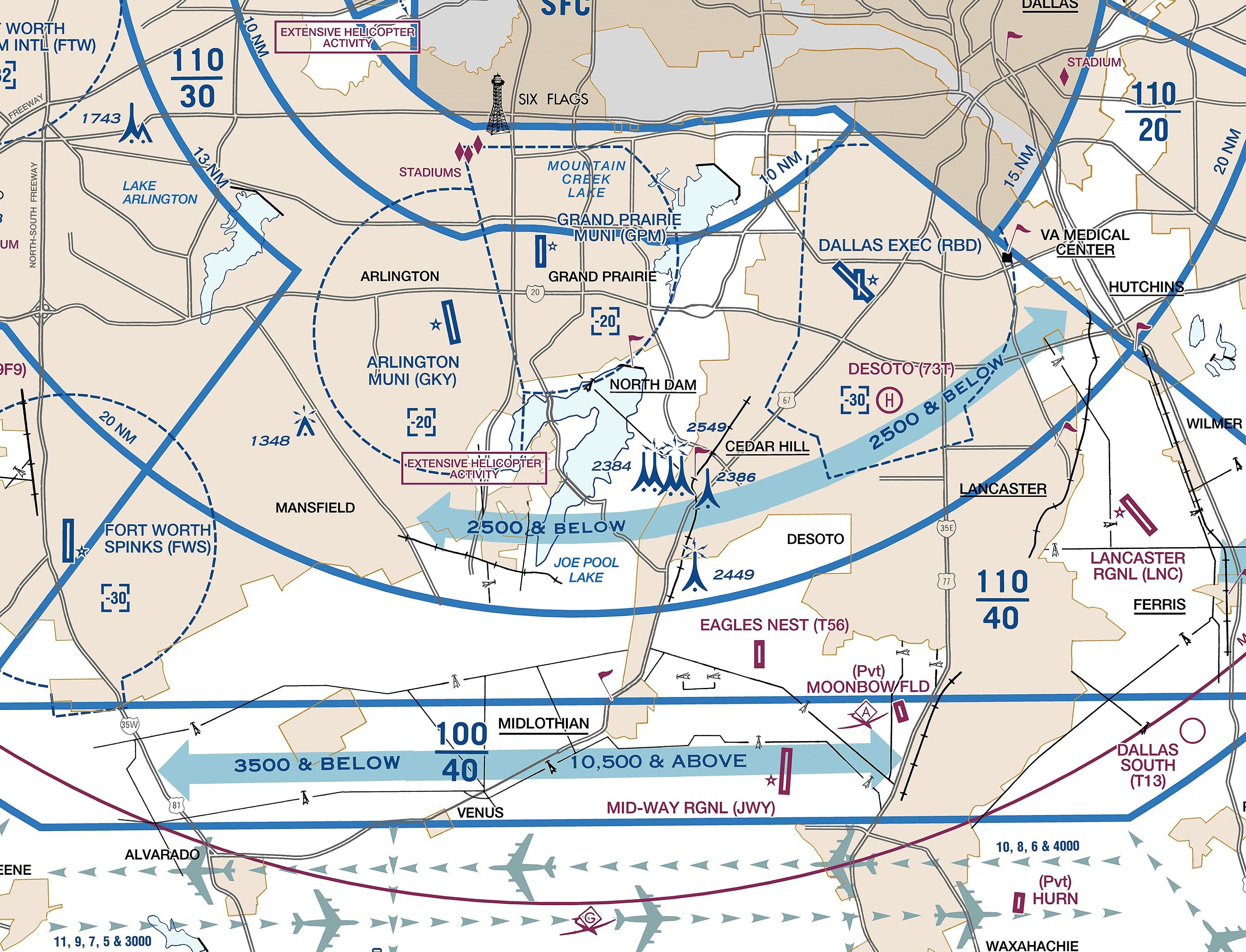 VFR Flyway Planning Map, Aviation Map Canvas Print, Pilot Flying Map ...