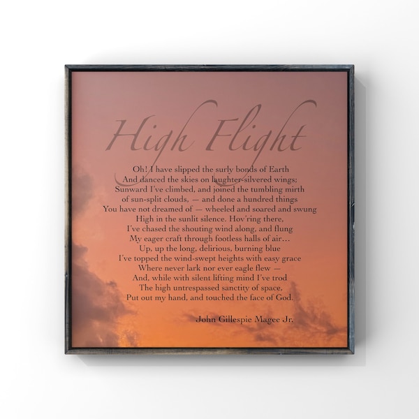 High Flight Poem, Printable Aviation Words, John Gillespie Magee Jr. Poster, Airplane digital art, Famous quote download, Pilot Decor