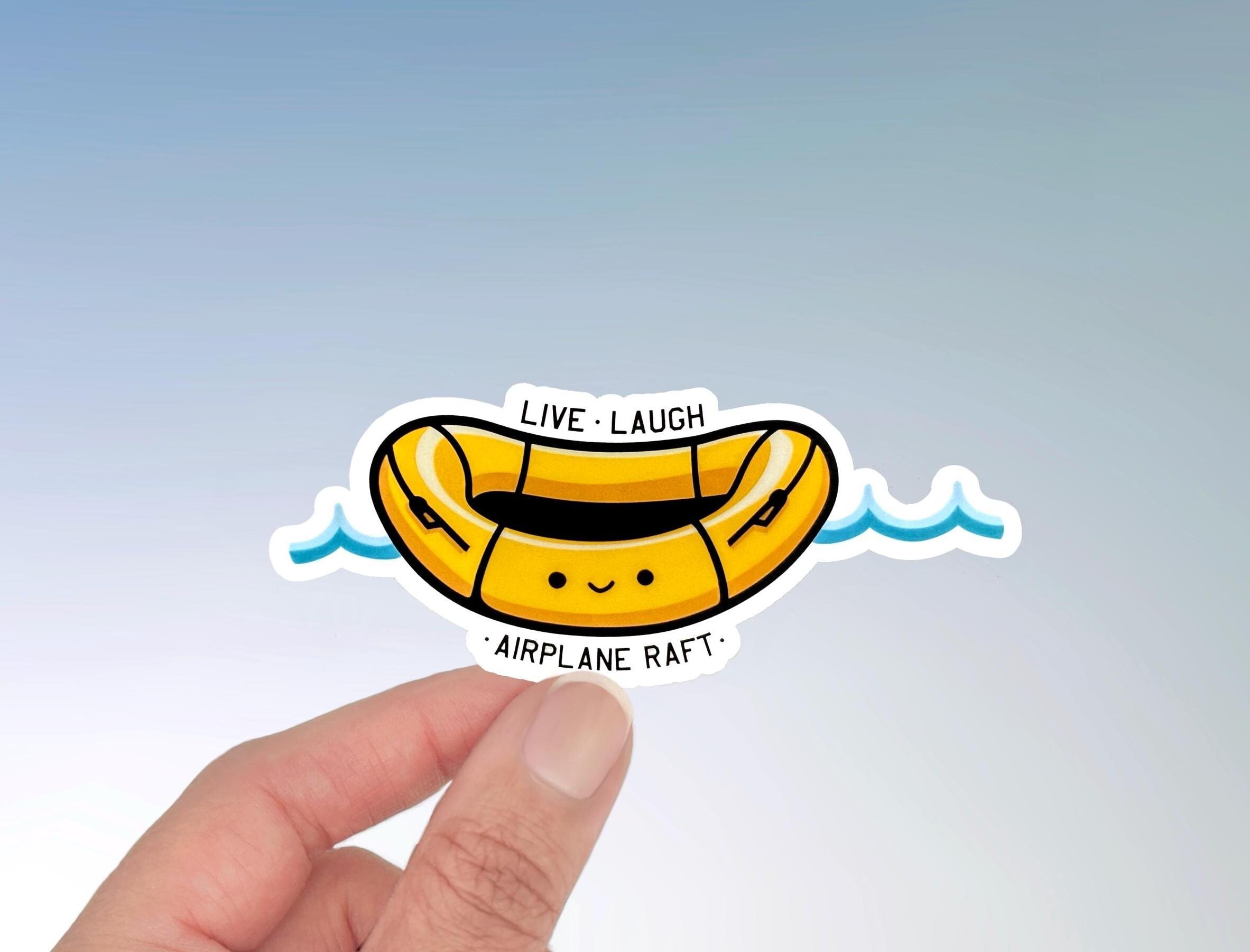 Free Fall Life Raft Sticker Live Laugh Airplane Raft Sticker, Funny Pilot Gift - Etsy