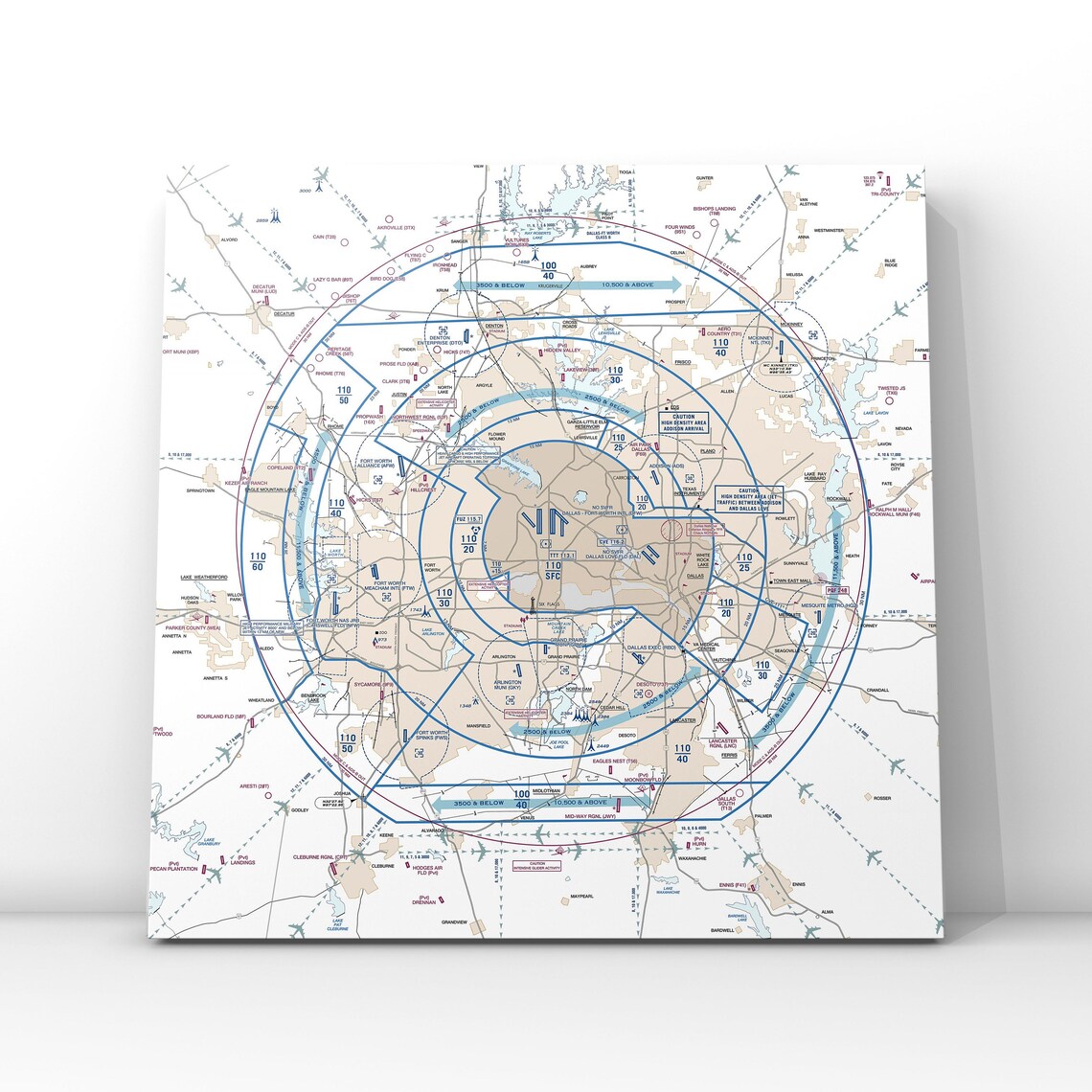 VFR Flyway Planning Chart Pilot Art Aviation Chart Canvas - Etsy