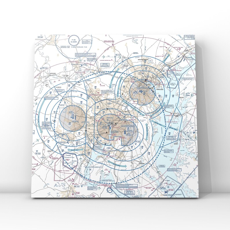 VFR Flyway Planning Chart Pilot Art Aviation Chart Canvas - Etsy
