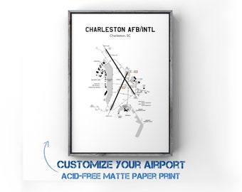 Airport Map Print, Airport Terminal, Air Force Base Map, Travel Artwork, Airport diagram, Gift for air traffic controller, military airfield