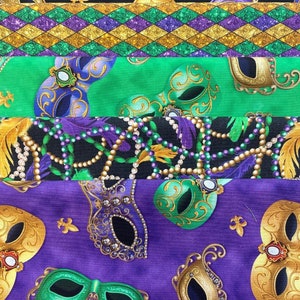 Quilting Treasures - Mardi gras - 5 X fat eighth bundle - 100% cotton fabric