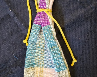 Handwoven Wine Bag with Twisted Cord