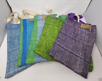 Handwoven Tote Bag: Louisiana Artist Studio, Colorful Woven Design