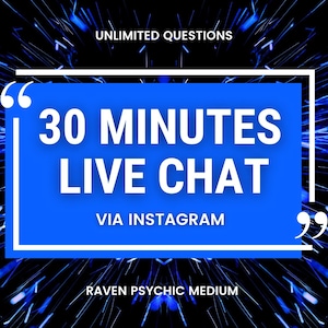 当日30分のライブサイキックチャットリーディングをInstagram.PDFで。セッション中は質問無制限。恋愛、キャリア、タイムライン、タイミング。