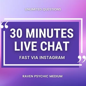 Fast Response 30 minutes Live Psychic Chat Reading via Instagram .PDF.  Unlimited Questions during session. Love. Career. Timelines. Timing.