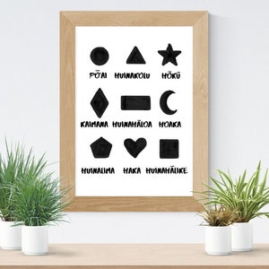 Hawaiian Shapes (Nā Kinona) Digital Print | Hawaiian Art Hawaii Wall Print Hawaiian Language Hawaii Children Education