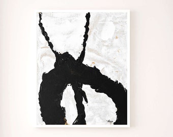 Abstrakte Malerei, Abstrakte Kunst, 16x20 Wandkunst, Original Kunstwerk für Wände, Leinwand Kunst, Schwarz-Weiß-Acrylmalerei, minimalistische Kunst