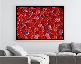 Abstract Painting, Abstract Wall Art, Extra Large Wall Art, Acrylic Painting, Red Wall Art, Original Red Artwork, Canvas Painting