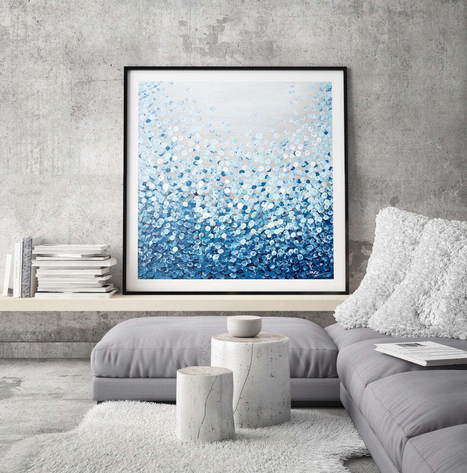Dot Painting Abstract Painting Large Wall Art Canvas Art Etsy
