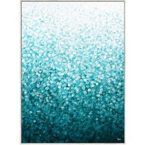 Blue Abstract Dot Painting: Original Acrylic Wall Art