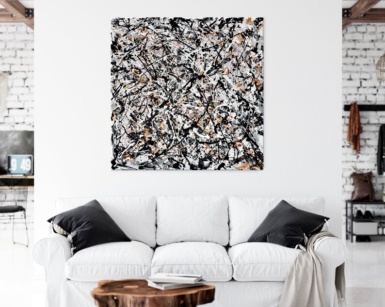 Abstract Painting Large Wall Art Ochre Canvas Art Original Etsy