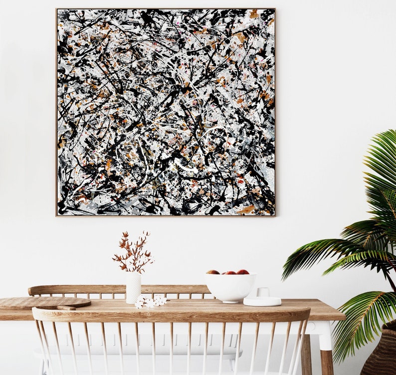 Abstract Painting Large Wall Art Ochre Canvas Art Original Etsy