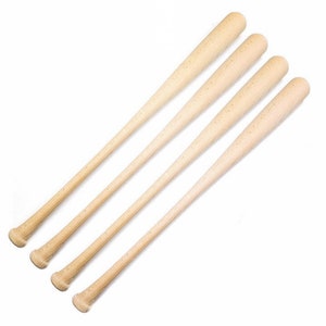 4 Pack Craft Wooden Baseball Bats - Hard Rock Maple For DIY Projects & Trophy Making