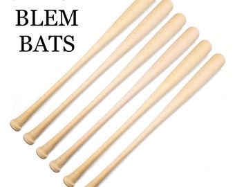 6 Maple Wood Cupped Baseball Bats, Craft DIY - 32-34 inch
