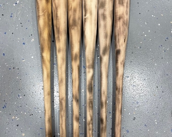 Flamed Wooden Baseball Bats - Game Ready - Lot of 6