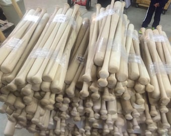 9 Pack Wood Blem Bats - DIY Crafts, Batting Practice (32-34 inch)