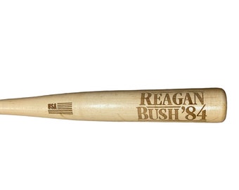 REAGAN BUSH 84–Limited Edition Engraved Wooden baseball Bat!