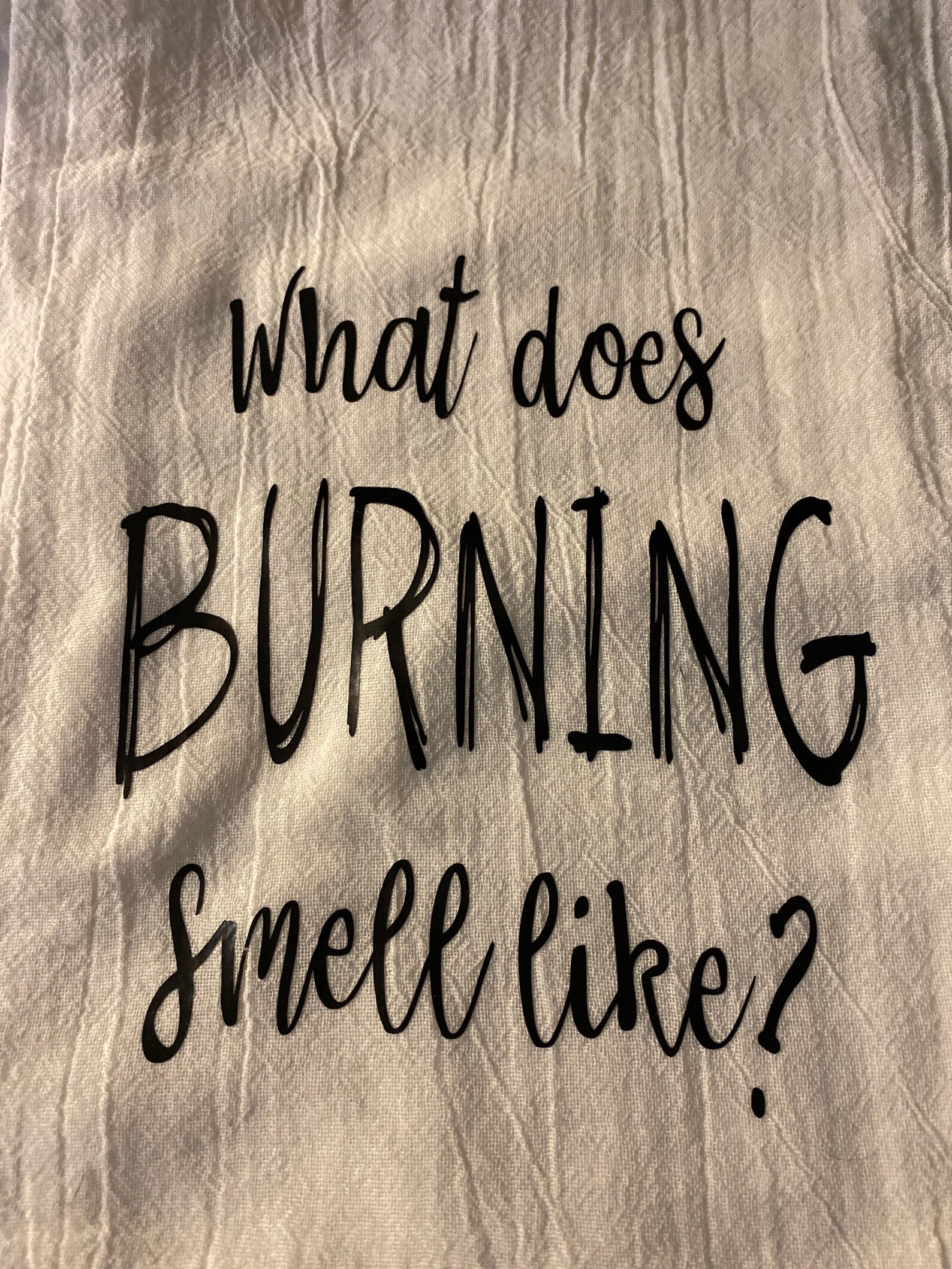 What Does Burning Smell Like Tea Towel Etsy Canada
