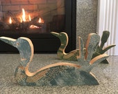 Wood Carved Loon, Carving, Blue, Love, True love, Wooden Carving, Father 39 s Day, Father 39 s Day Gift, Wedding Gift, Two Hearts for Life