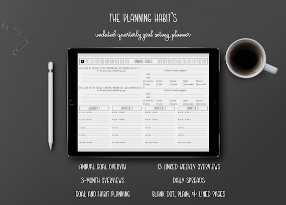 The Planning Habit's Quarterly Goal Setting Planner