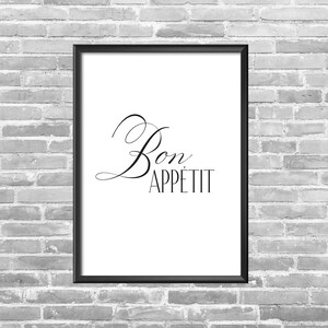 Bon Appétit | Kitchen Wall Art | Eating | Cooking | French | Wall Decor | Printable Wall Art | Wall Art