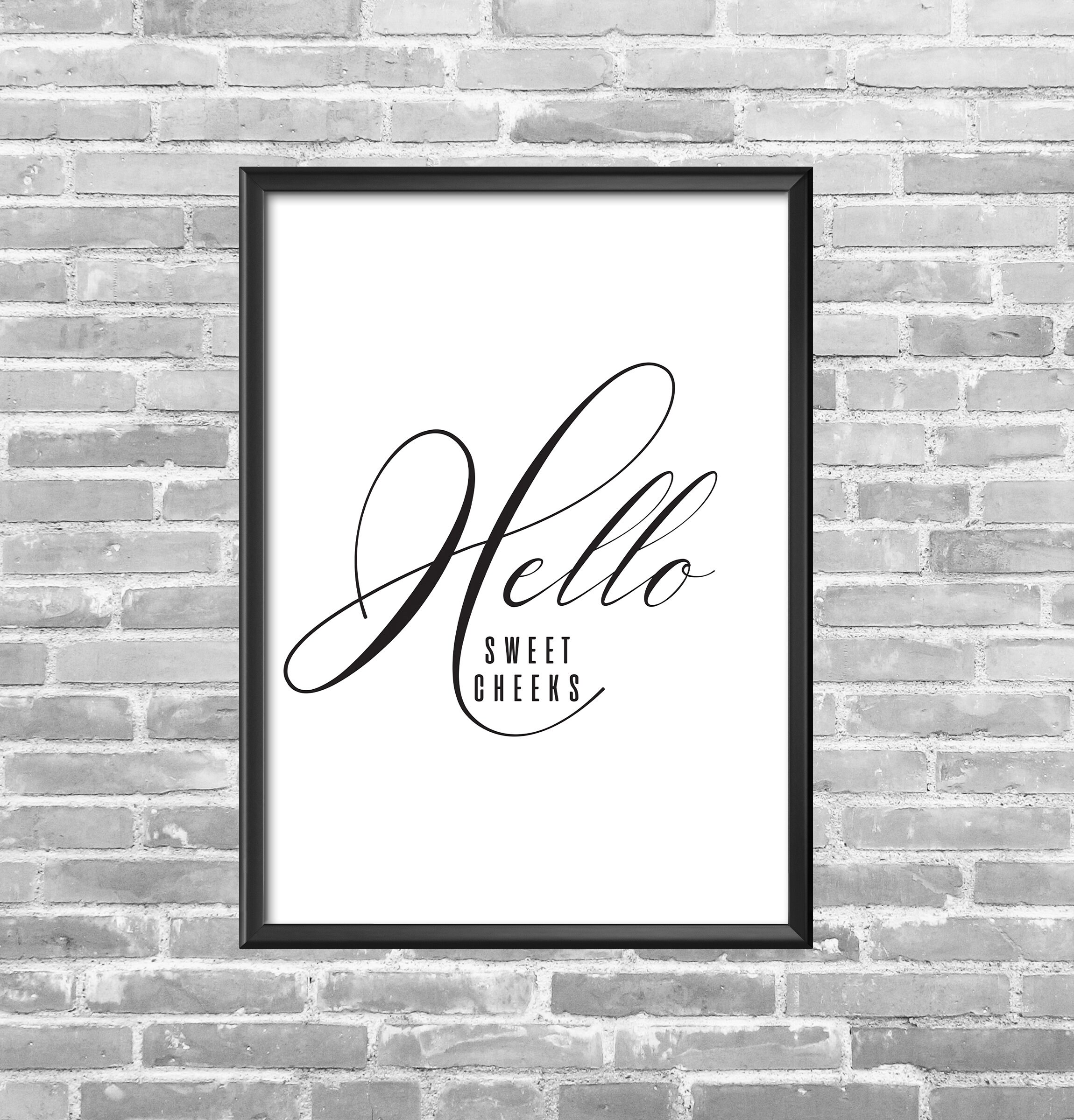 Hello Sweet Cheeks Bathroom Wall Art Wall Decor Etsy UK