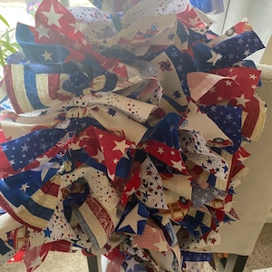 4th of July  rag lighted garland