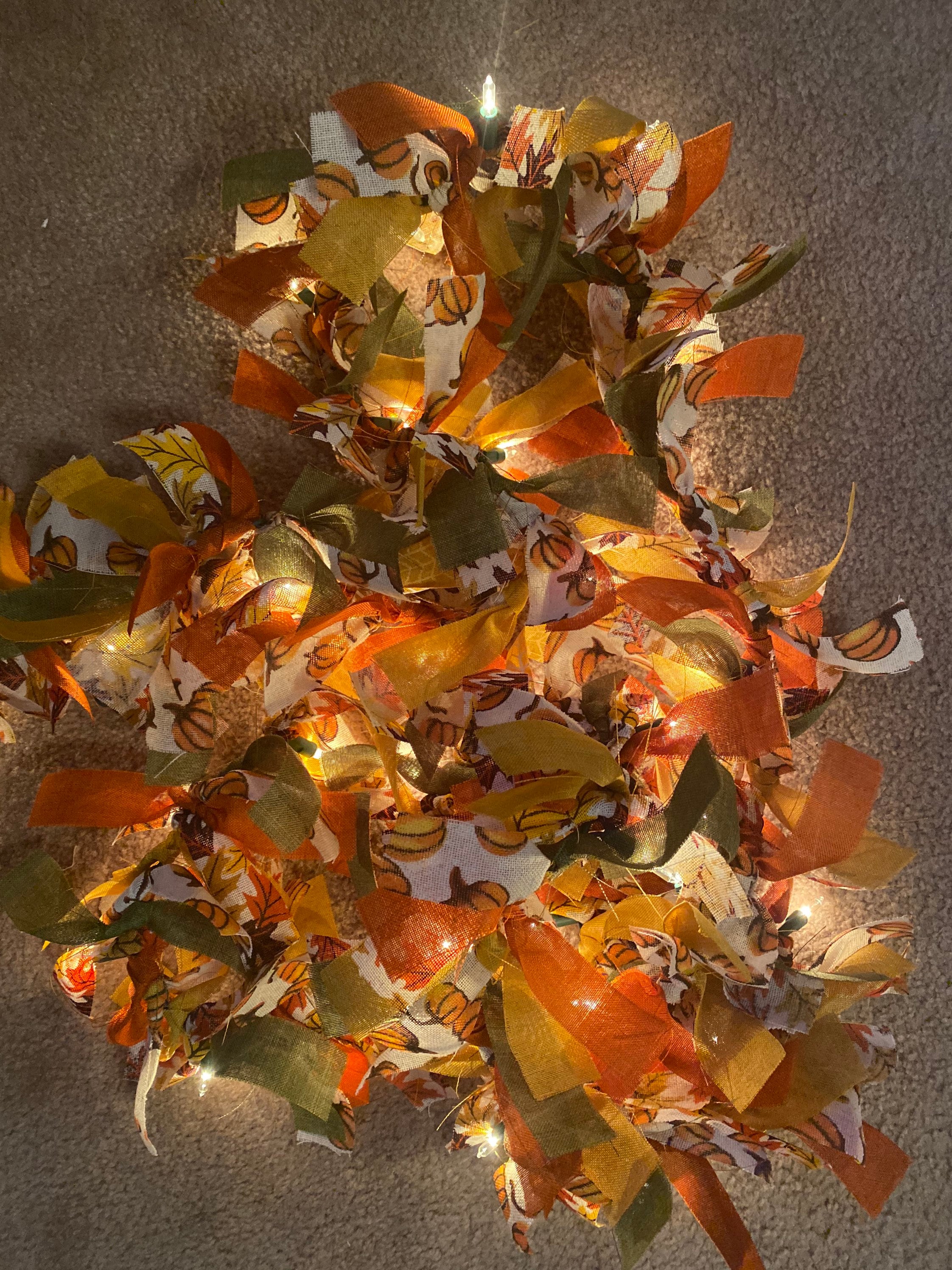 Fall Lighted Ribbon Garland Etsy UK