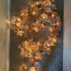 Fall rag  lighted garland