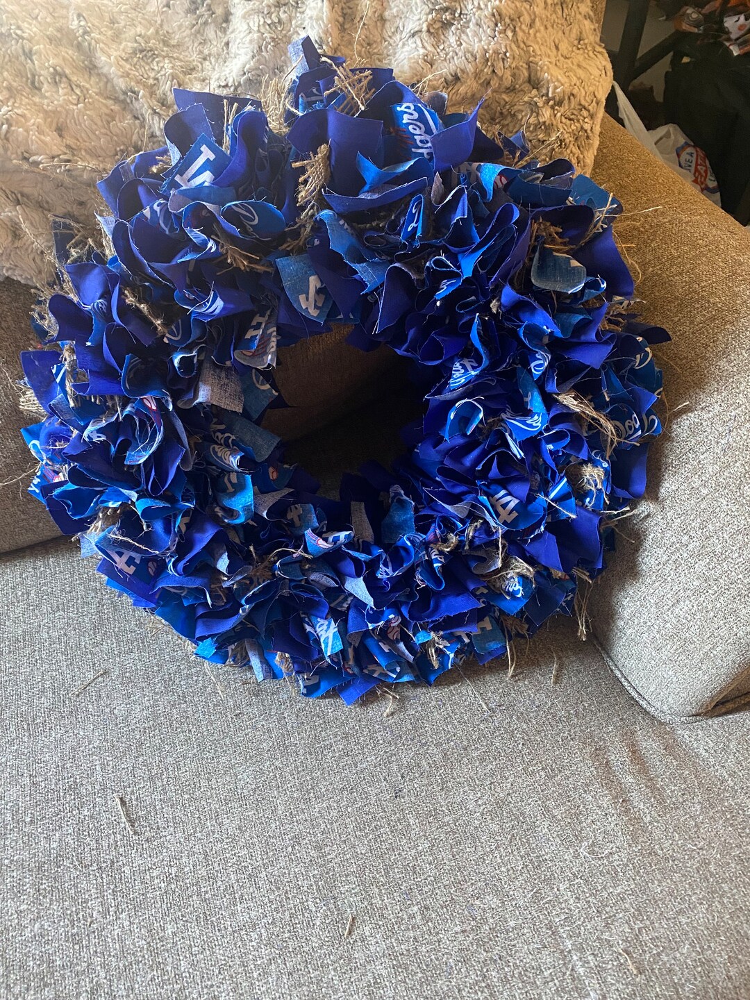Dodgers Baseball Rag Wreath - Etsy