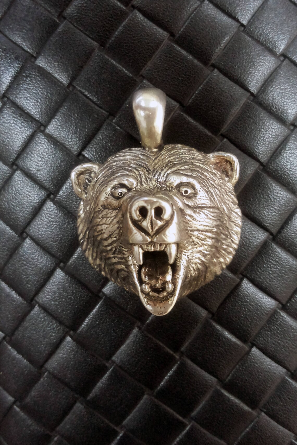 Bear Pendant Bear Jewelry Animal Jewerly Necklace for Men Head Etsy