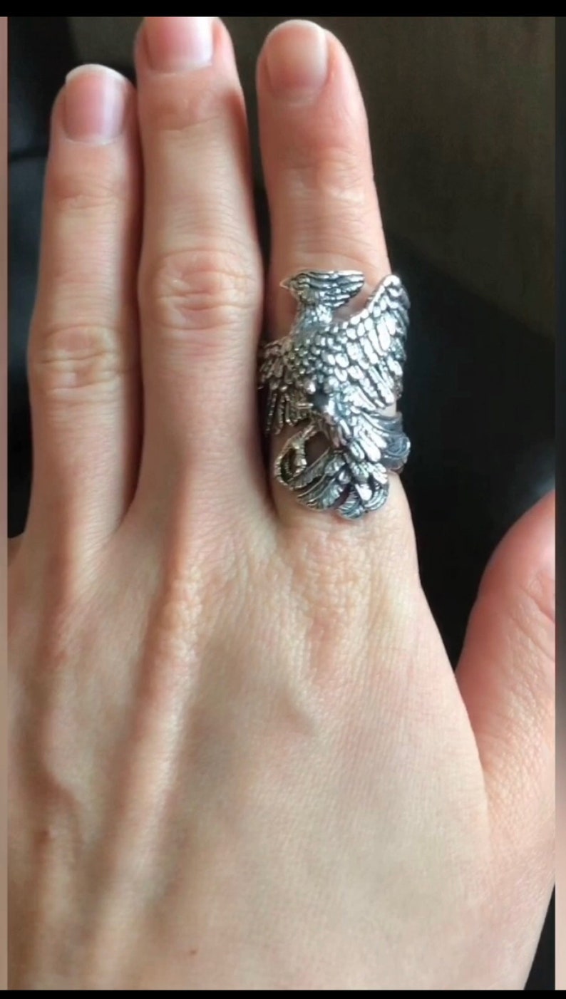 Phoenix Ring Phoenix Bird Sterling Silver Phoenix Phoenix Bird Etsy