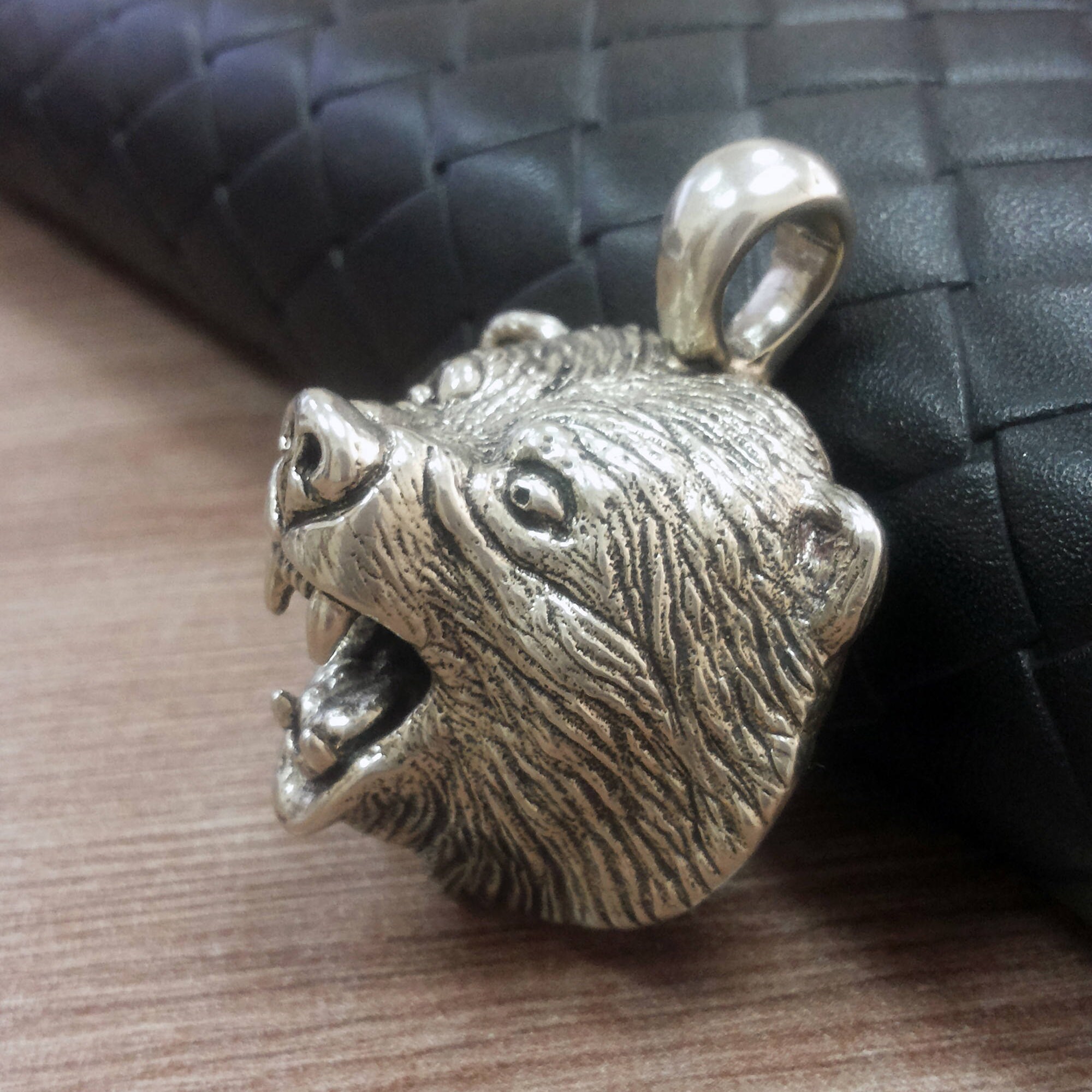 Bear Pendant Bear Jewelry Animal Jewerly Necklace for Men Head Etsy