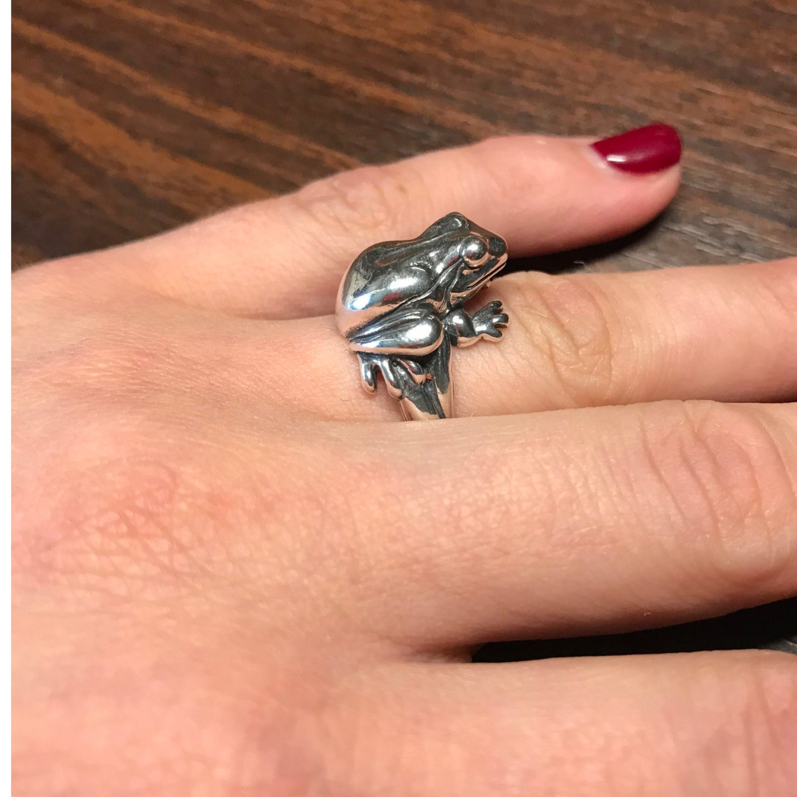 Frog Ring Toad Ring Good Luck Ring Animal Jewelry Cute Frog Etsy