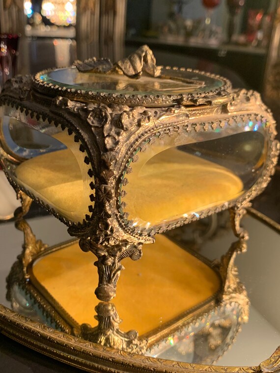 Ormolu Glass Jewelry Box