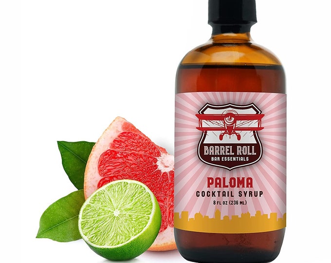 Paloma Cocktail Mix- Real Ingredients Only  - 8 Ounce Bottle - 9 Flavors - Excellent Gift