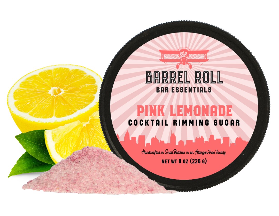 Pink Lemonade Cocktail Rimming Sugar by Barrel Roll Bar Essentials - 8 ...